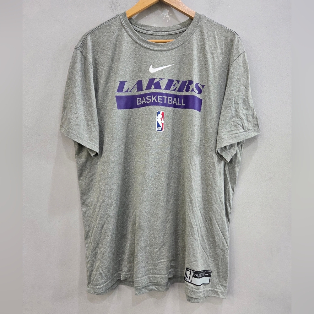 Nike Los Angeles Lakers NBA Basketball Gray Shirt Authentics Men's Size XXL